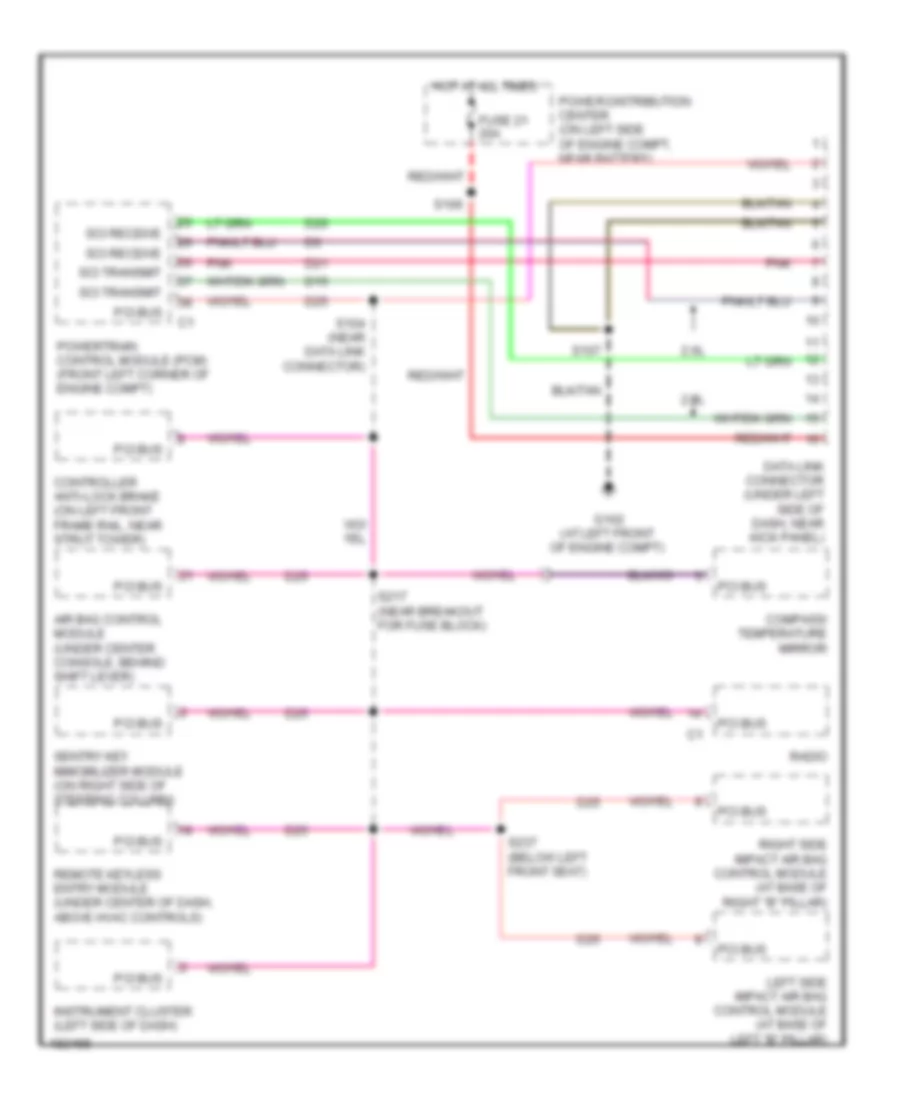 Computer Data Lines Wiring Diagram for Dodge Neon RT 2004