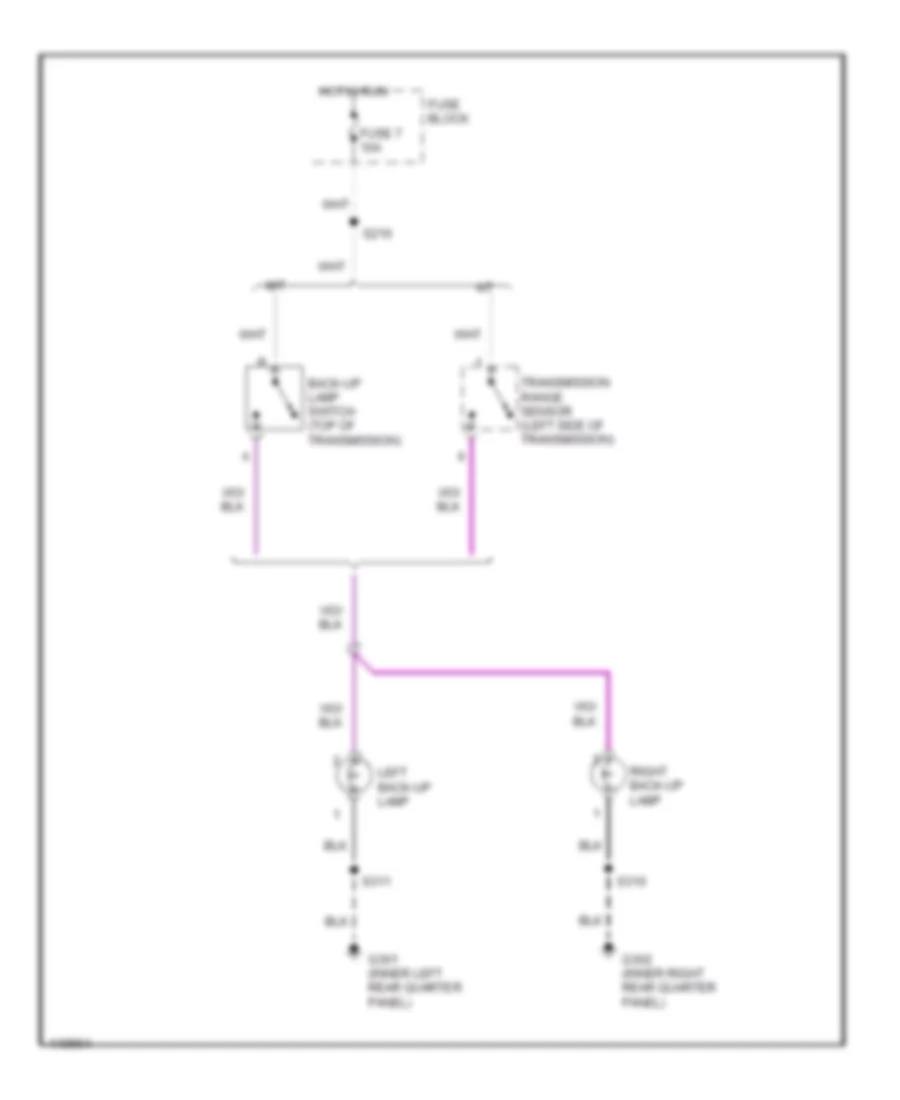 Back up Lamps Wiring Diagram for Dodge Neon ES 2002