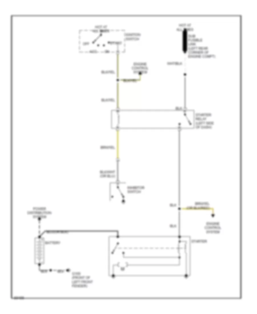 Starting Wiring Diagram, with AT for Dodge Ram 50 1992