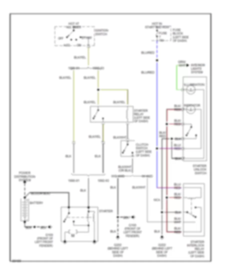 Starting Wiring Diagram, with MT for Dodge Ram 50 1992