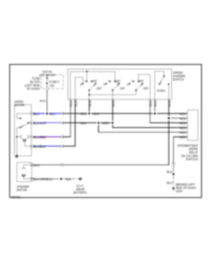 Неустойчивая Электросхема стеклоочистителя, дворников и омывателя для Dodge Ram 50 1992