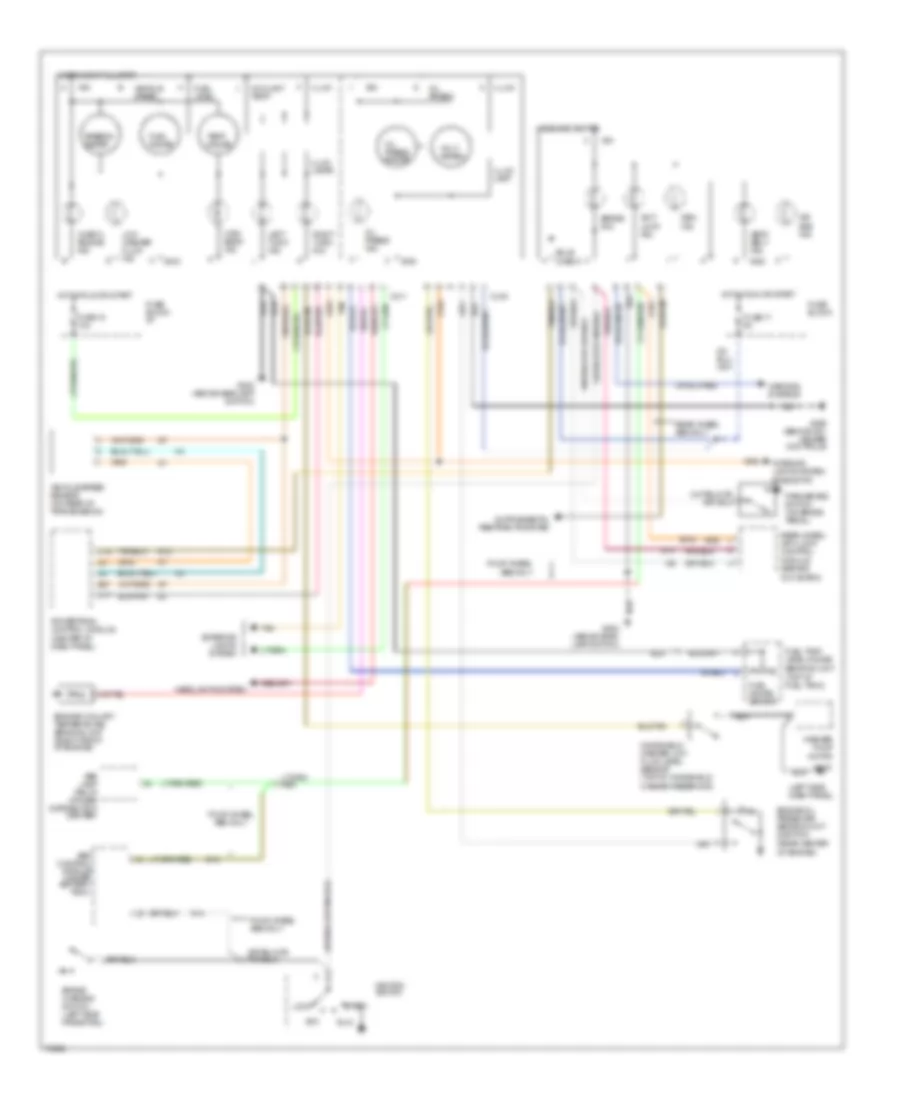 Instrument Cluster Wiring Diagram for Dodge Ram Van B1996 1500