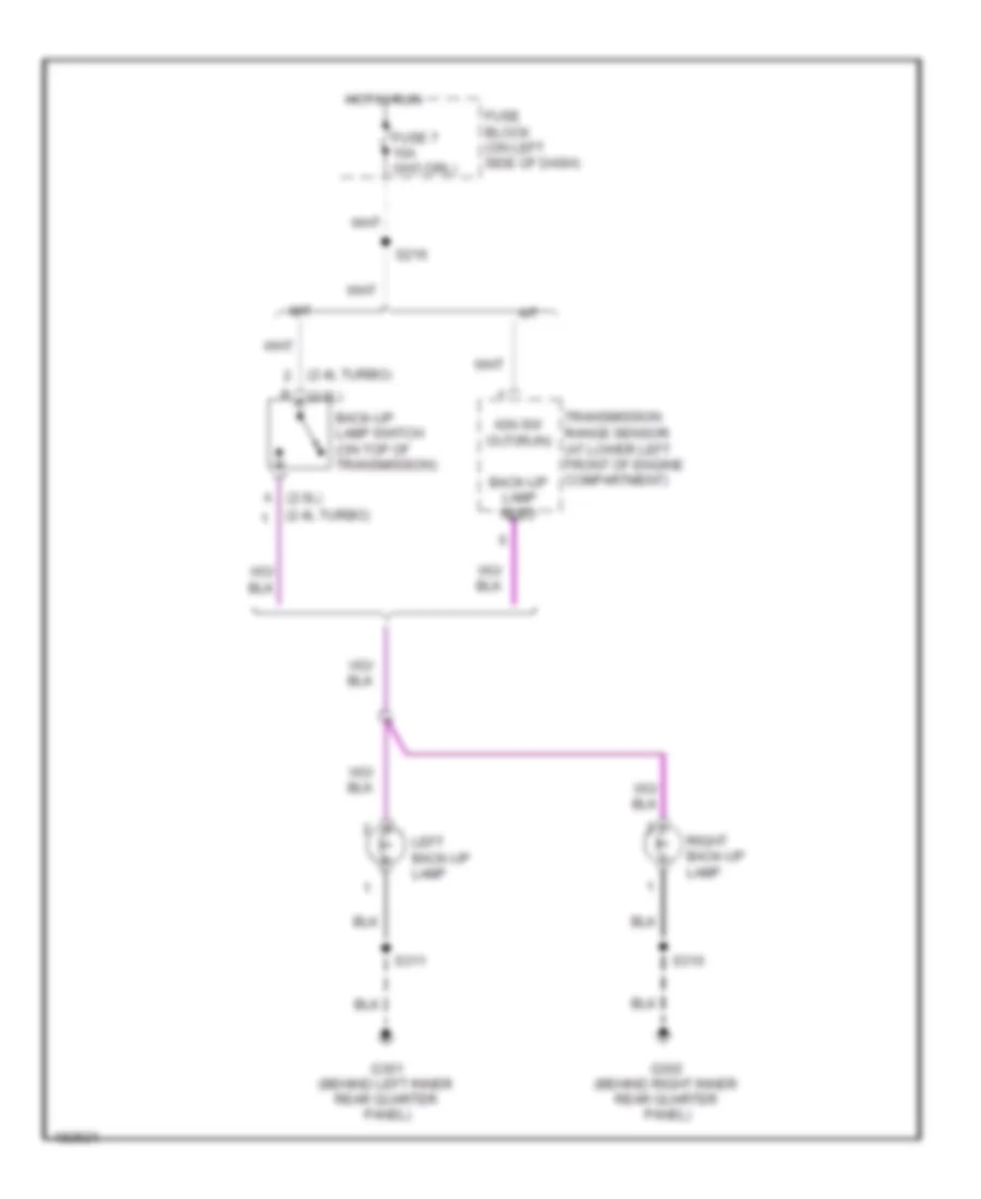 Back up Lamps Wiring Diagram for Dodge Neon SE 2004