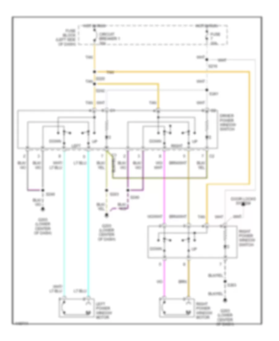 Power Window Wiring Diagram for Dodge Neon SE 2002