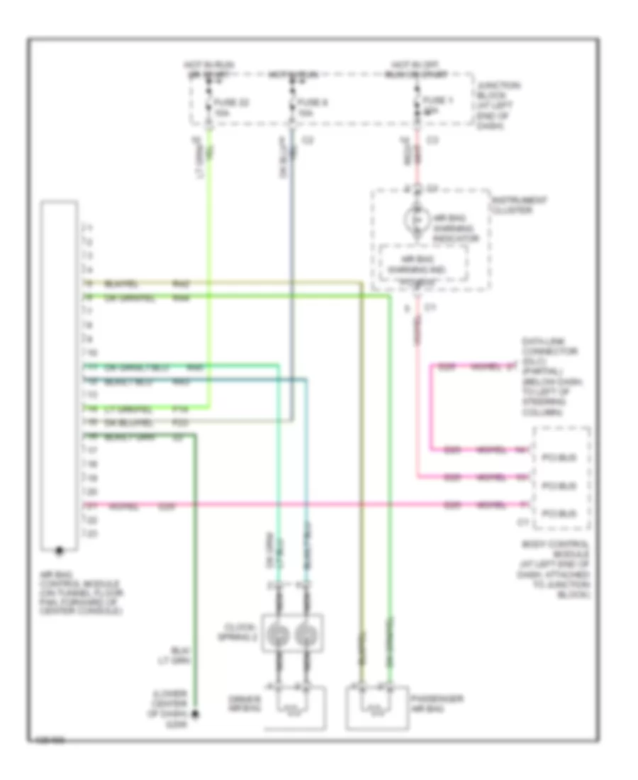 Supplemental Restraint Wiring Diagram for Dodge Intrepid ES 2000