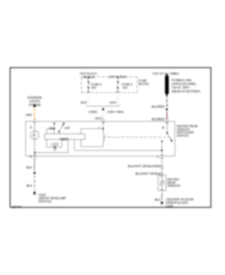 Defogger Wiring Diagram for Dodge Ram Van B350 1992