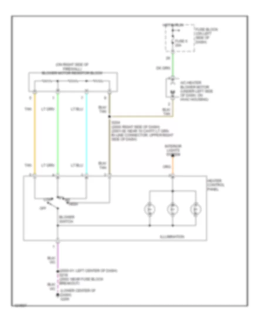 Heater Wiring Diagram for Dodge Neon 2000