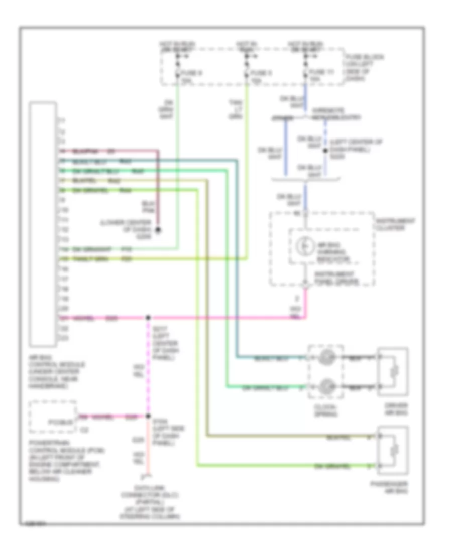 Supplemental Restraint Wiring Diagram for Dodge Neon 2000