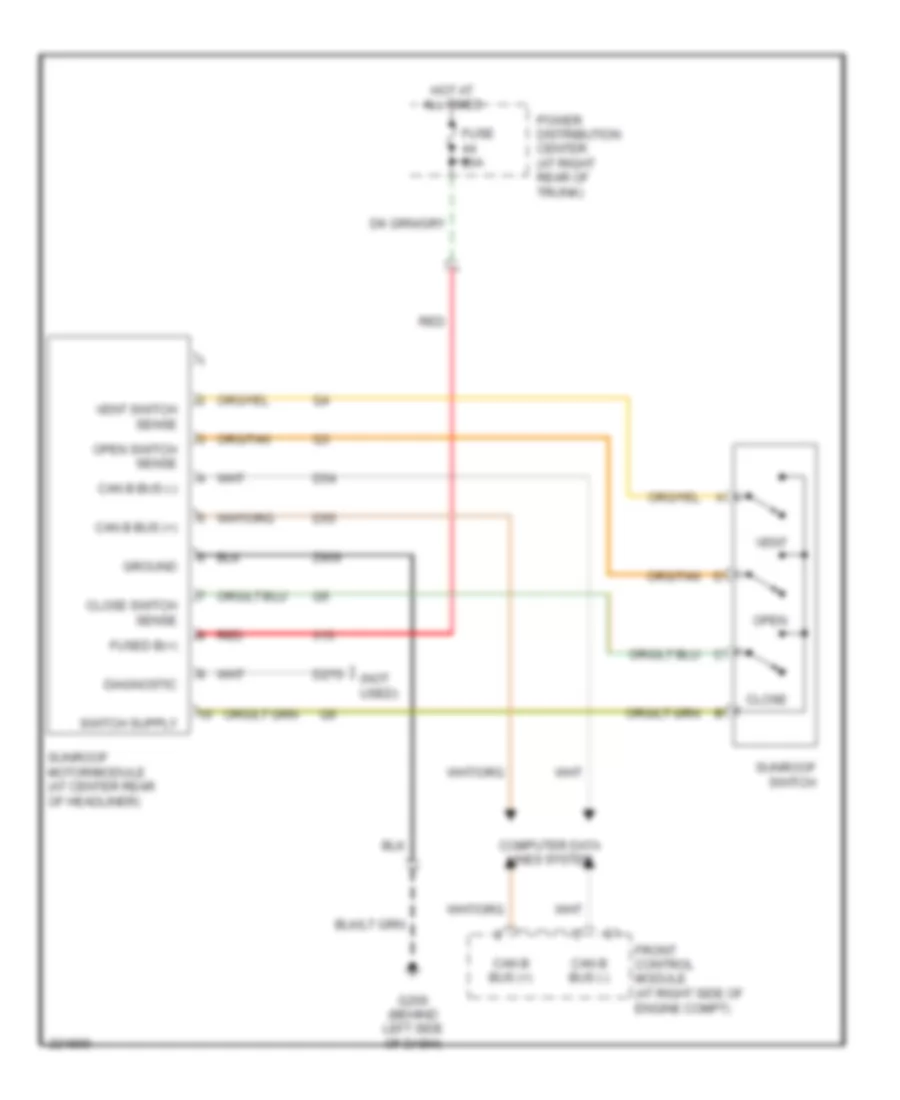 Power TopSunroof Wiring Diagram for Dodge Charger SRT-8 2006