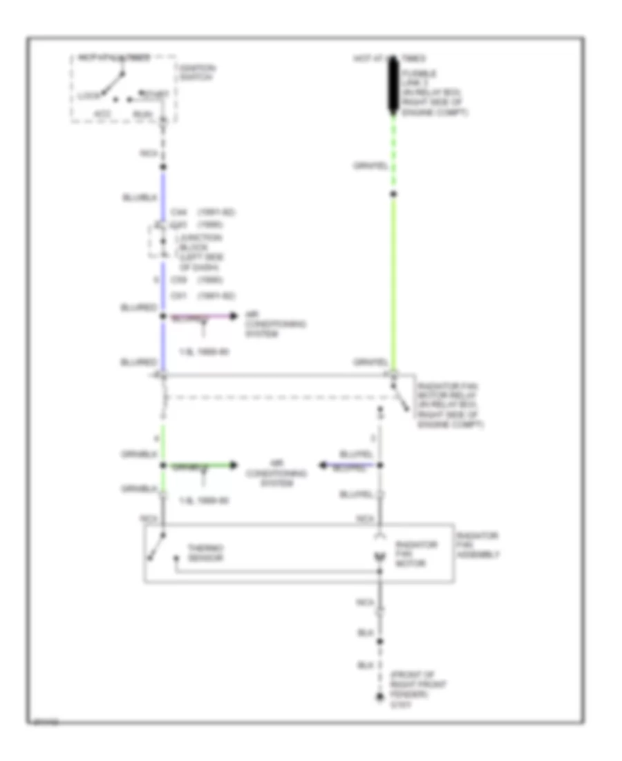 Cooling Fan Wiring Diagram for Dodge Colt GL 1991