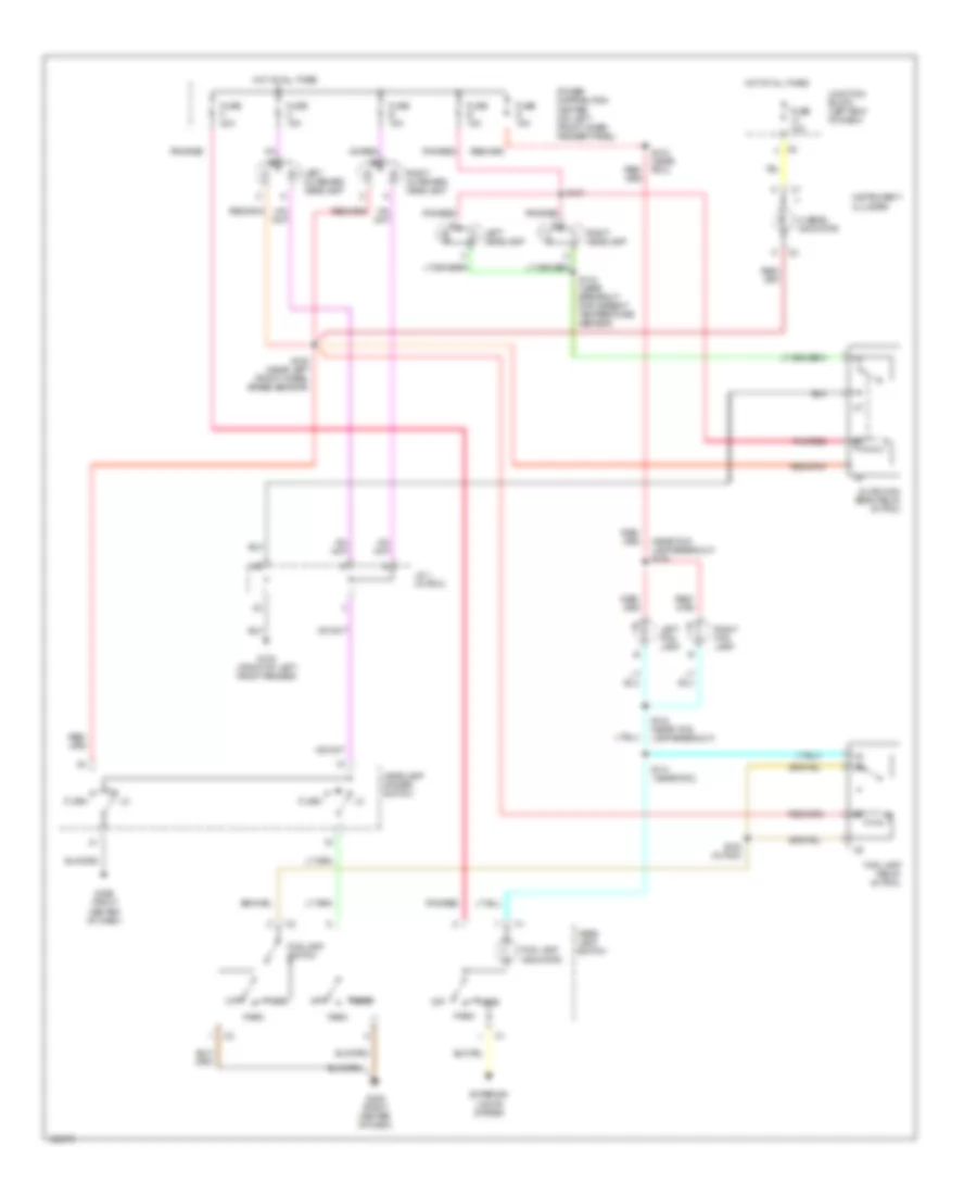 Headlight Wiring Diagram, without DRL  with Quad Headlights for Dodge Pickup R1500 2000