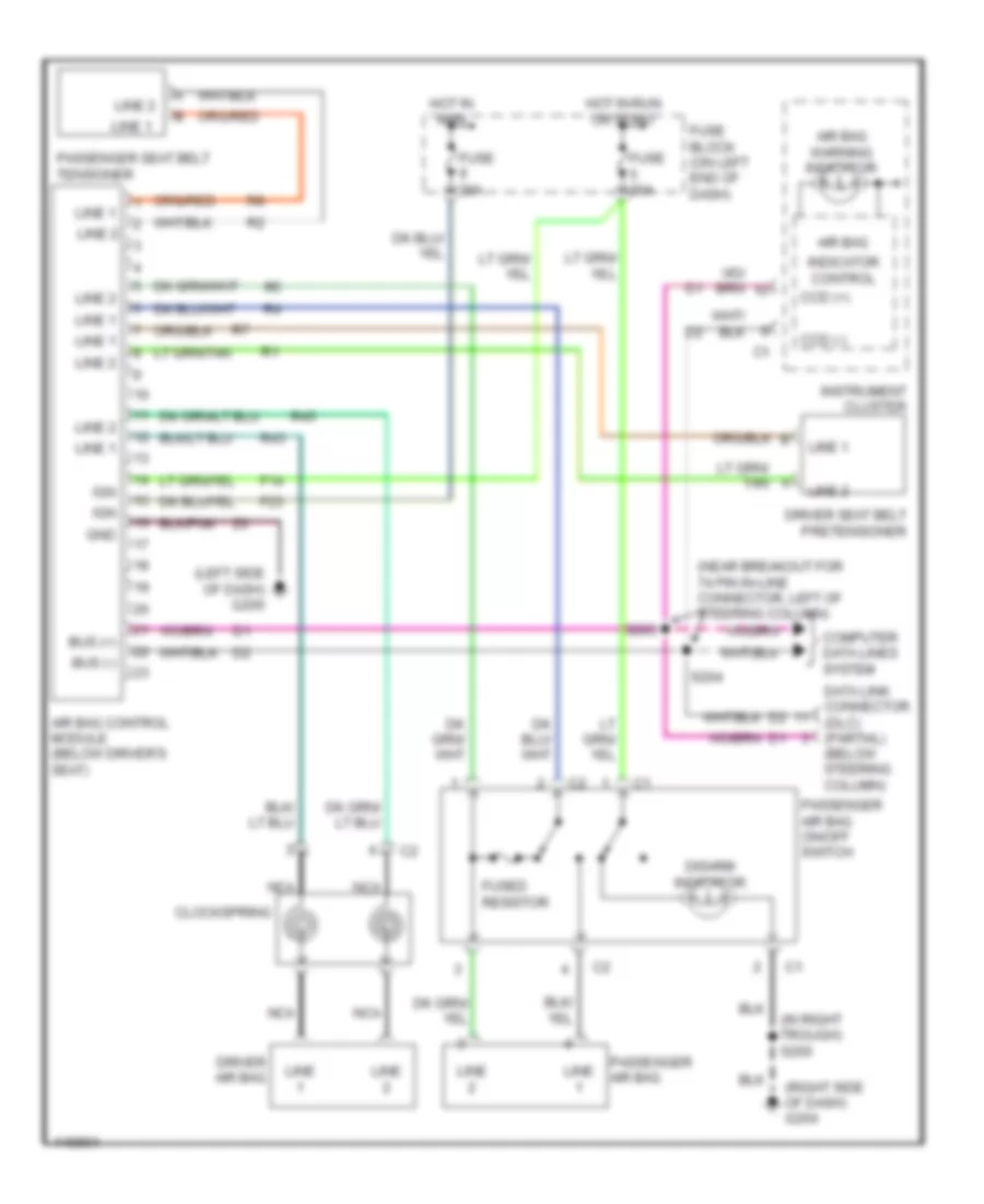 Supplemental Restraint Wiring Diagram for Dodge Ram Van B1500 2002