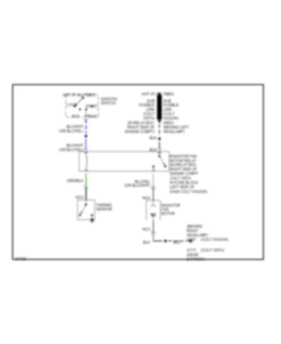 Cooling Fan Wiring Diagram for Dodge Colt Vista 1991