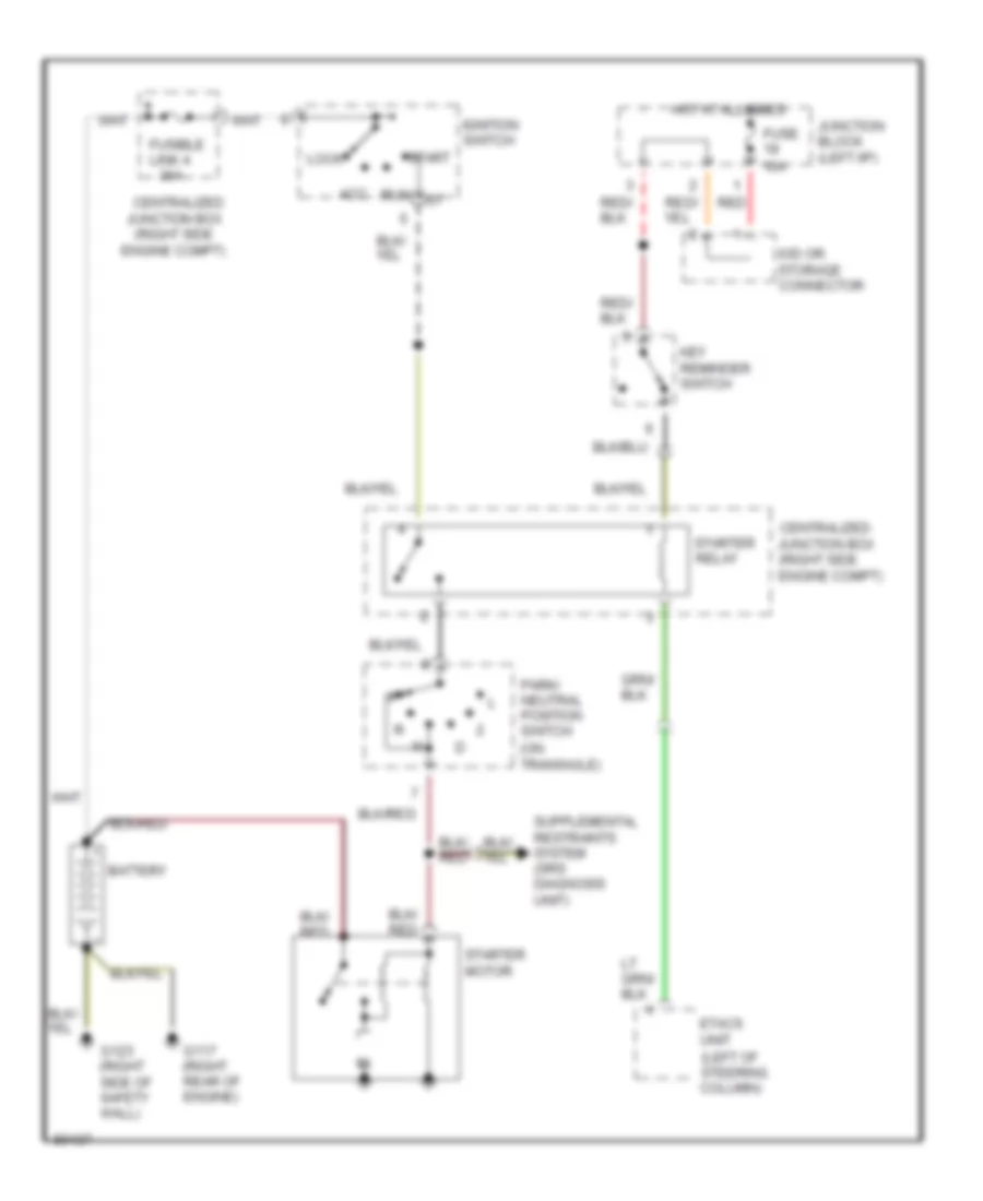 Starting Wiring Diagram, AT with Anti-Theft for Dodge Stealth RT 1996
