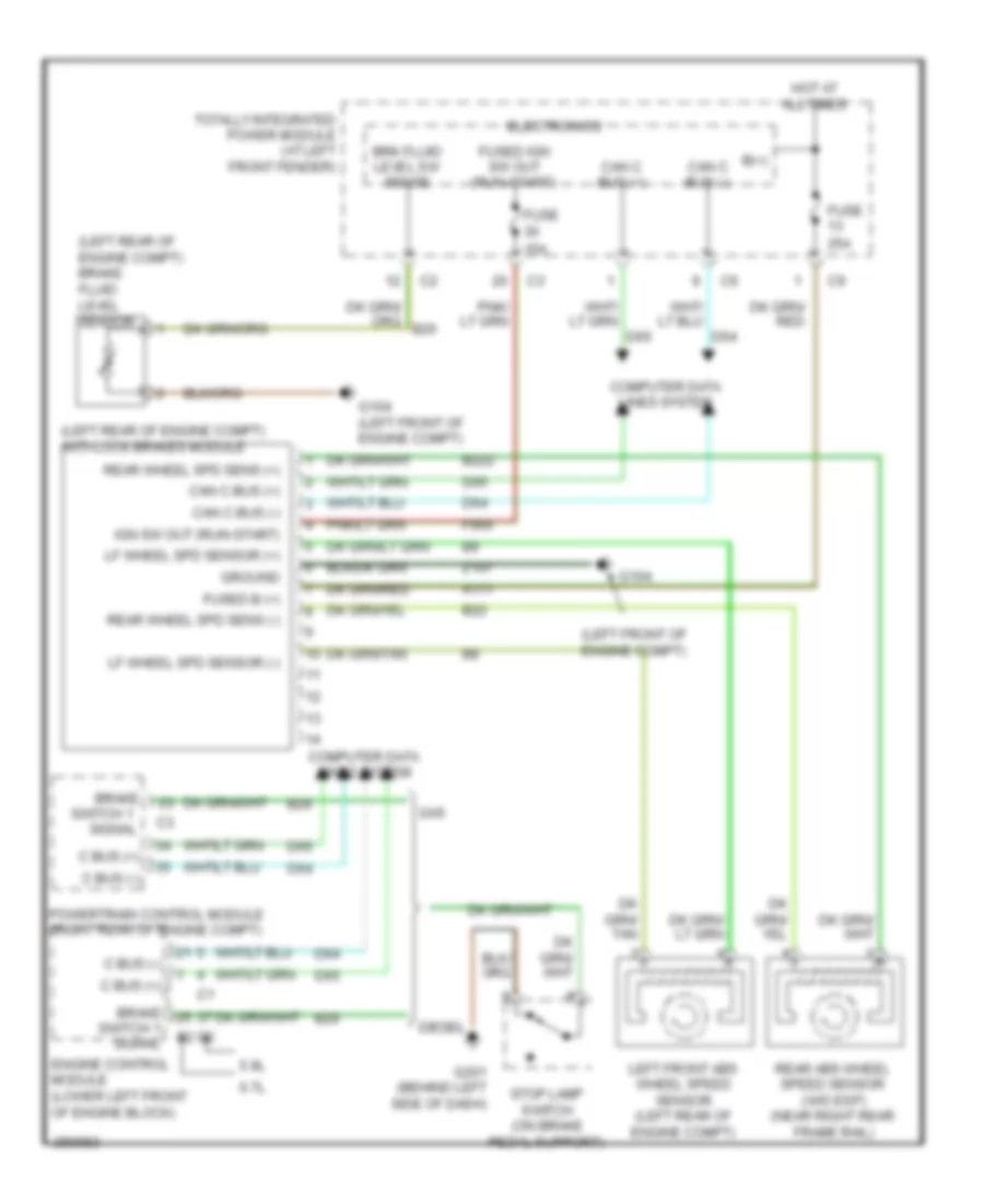 Rear Wheel ABS Wiring Diagram for Dodge Cab  Chassis RHD 2008 3500