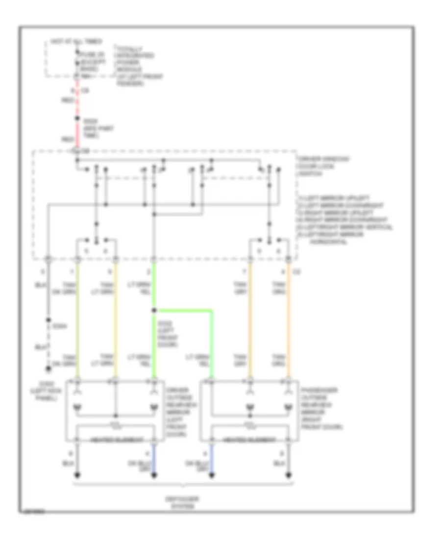 Power Mirrors Wiring Diagram for Dodge Cab  Chassis RHD 2008 3500
