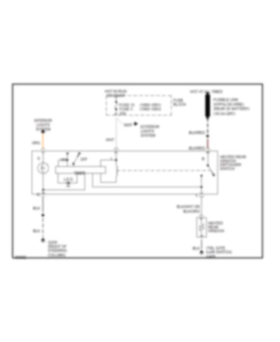 Defogger Wiring Diagram for Dodge Ramcharger AD150 1992