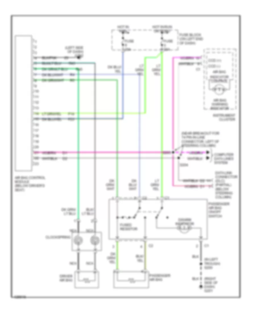 Supplemental Restraint Wiring Diagram for Dodge Ram Van B1500 2000