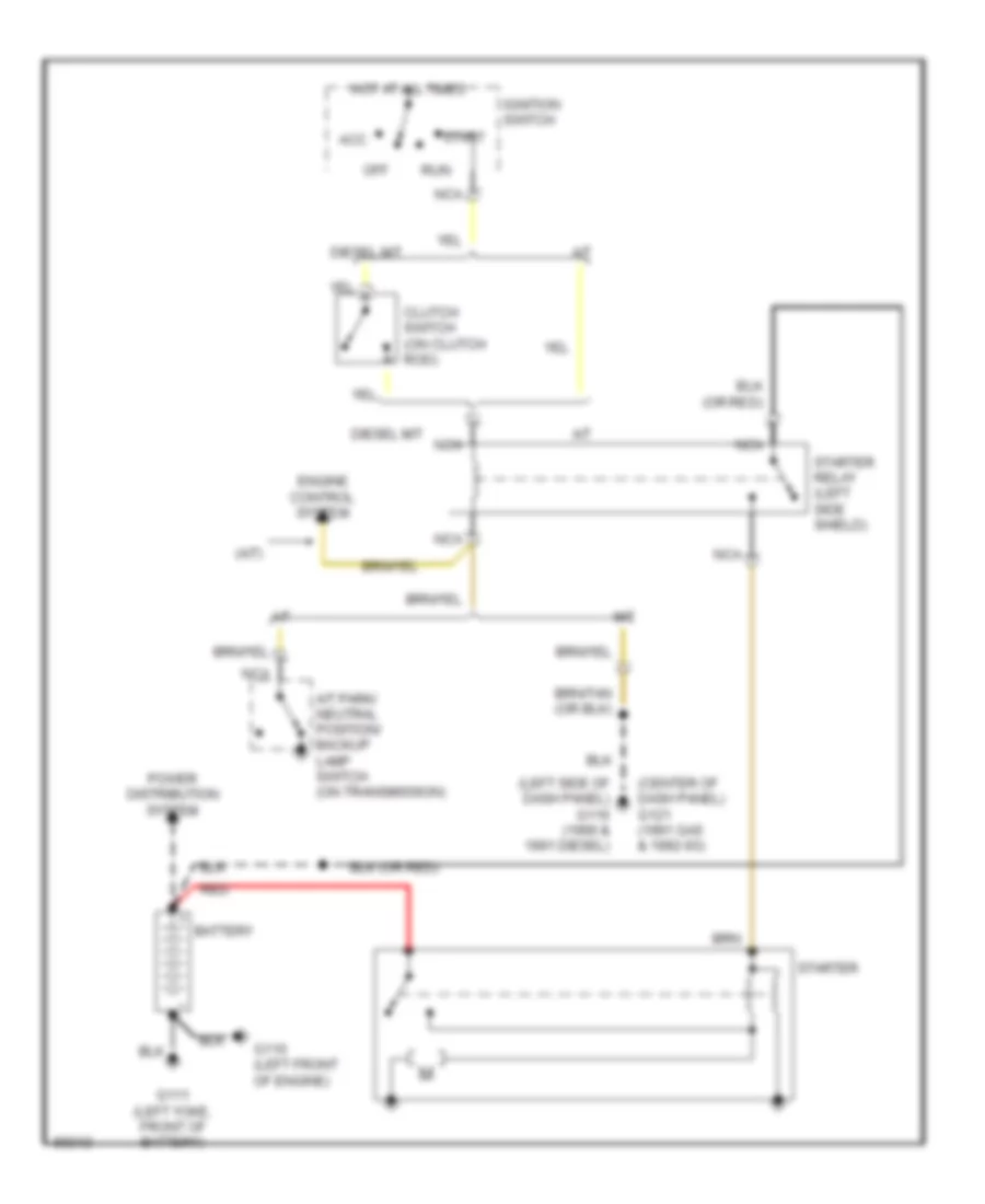 Starting Wiring Diagram for Dodge Ramcharger AW150 1992