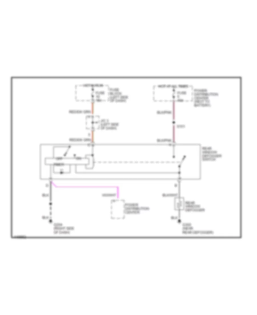 Defogger Wiring Diagram for Dodge Ram Wagon B1500 2002