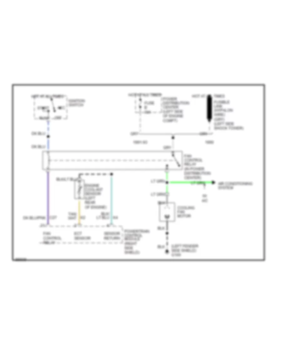 Cooling Fan Wiring Diagram for Dodge Dakota Sport 1991