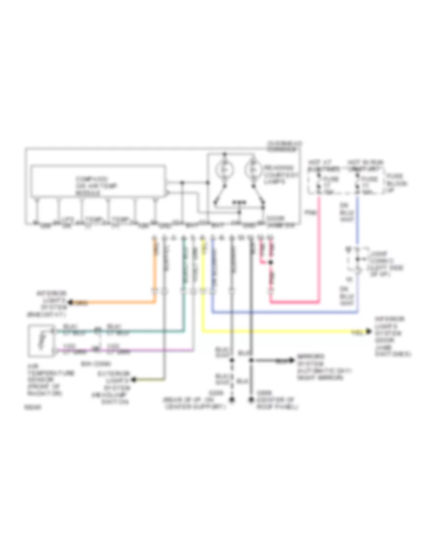 Overhead Console Wiring Diagram for Dodge Pickup R1500 1994