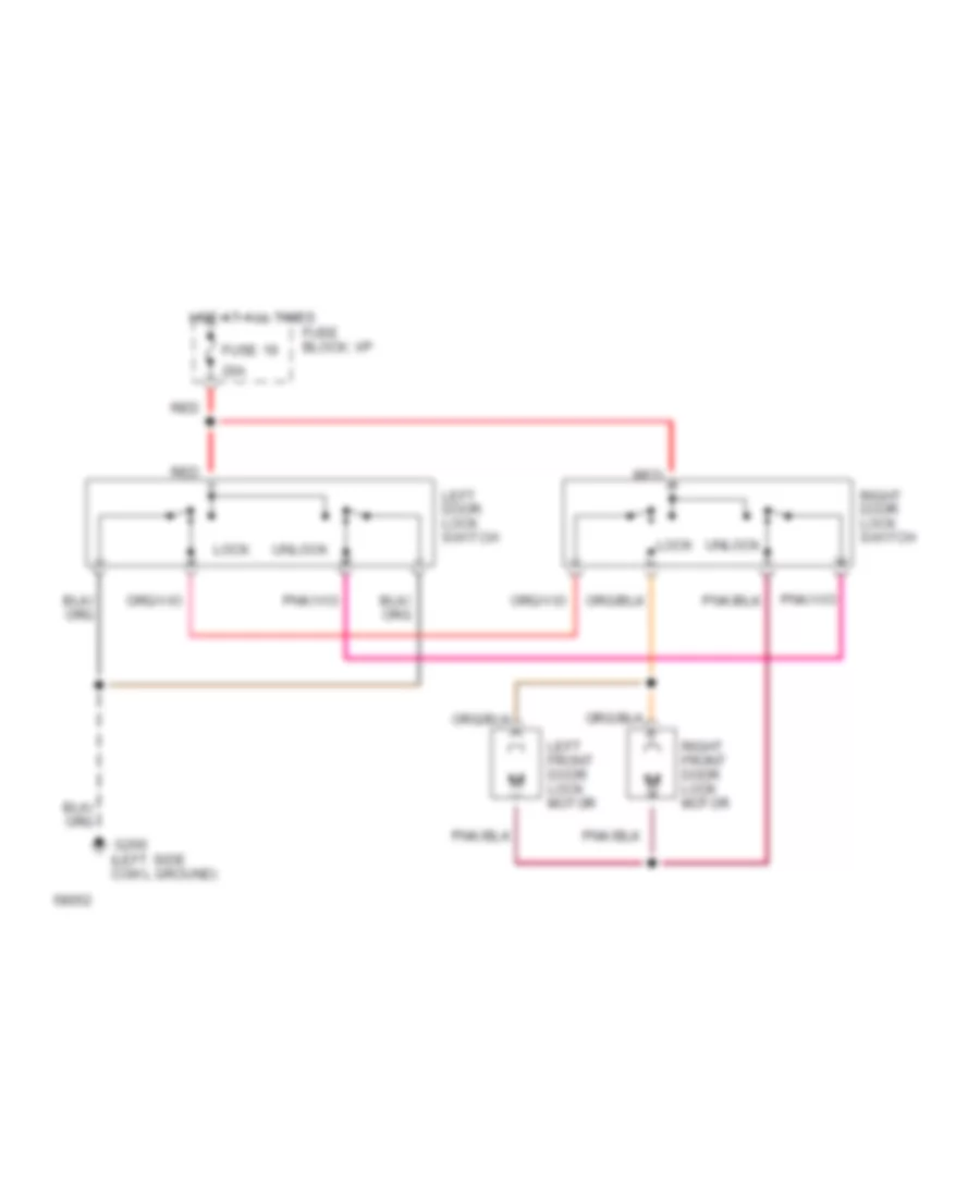 Power Door Lock Wiring Diagram for Dodge Pickup R1994 1500