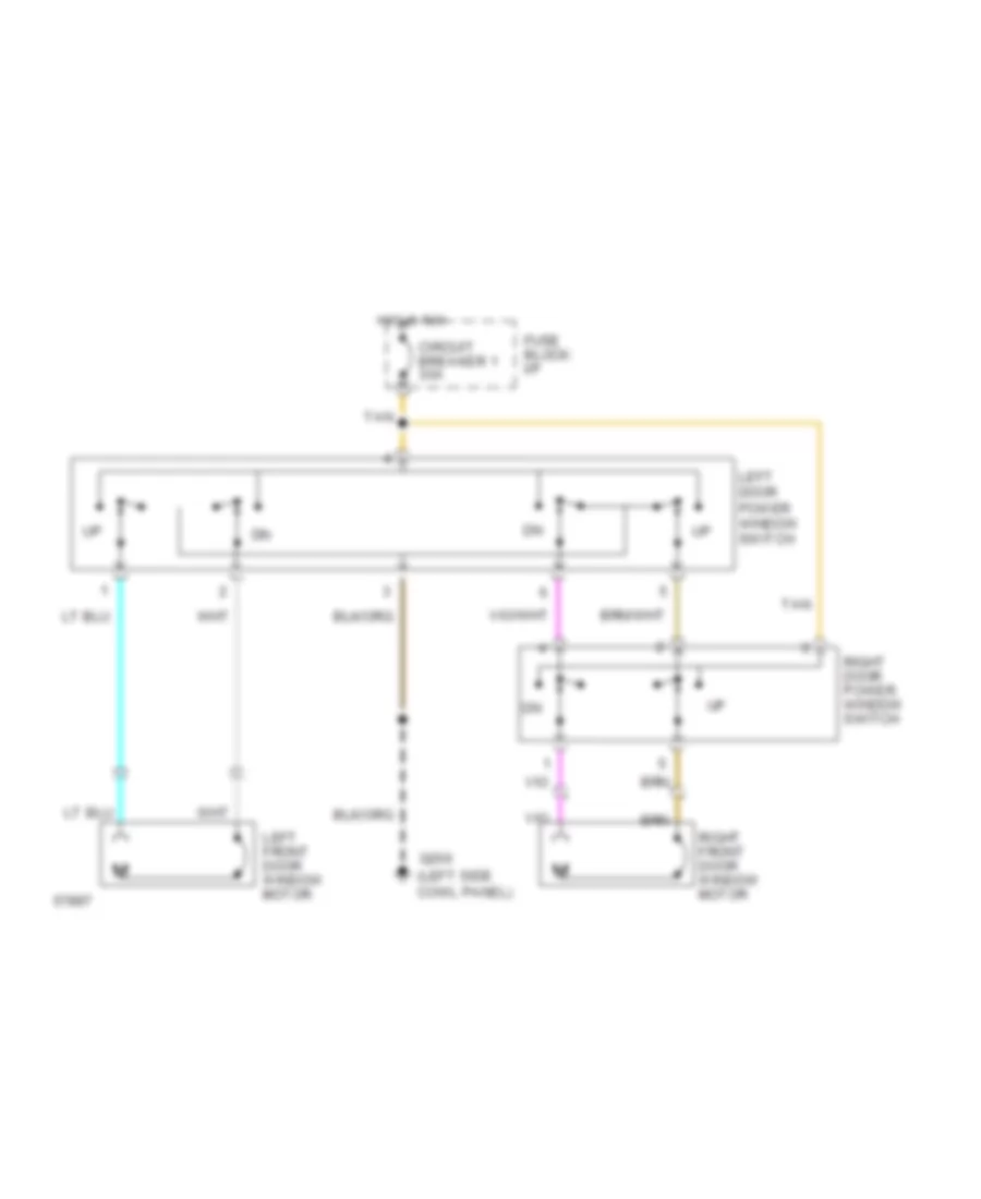 Power Window Wiring Diagram for Dodge Pickup R1500 1994