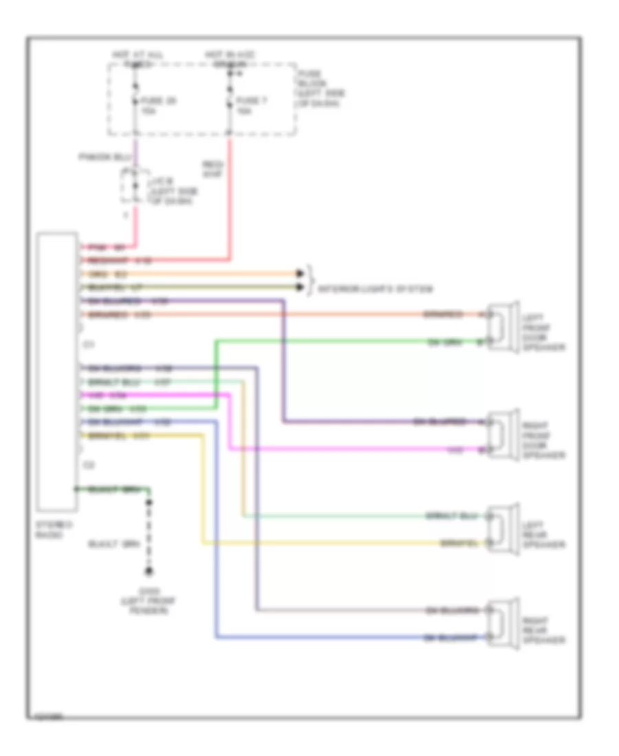 Radio Wiring Diagrams Base Radio for Dodge Pickup R1994 1500