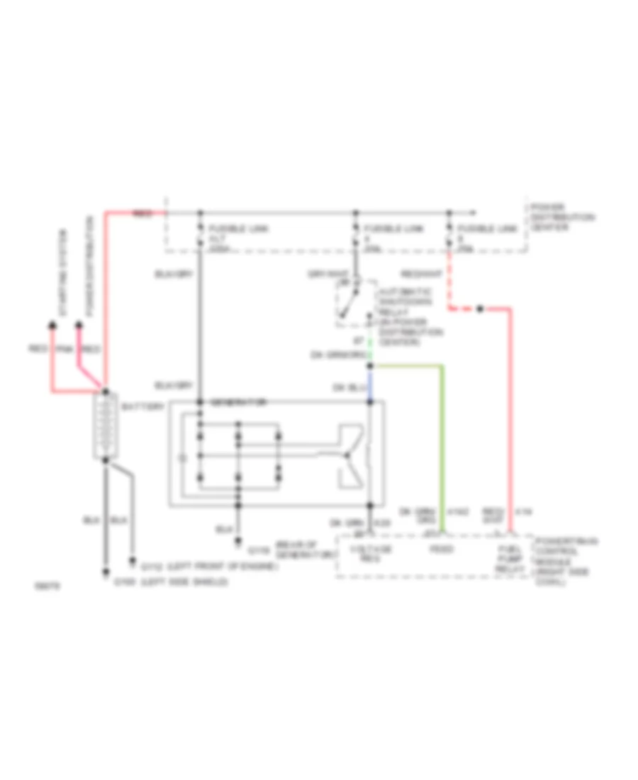 5.2L, Charging Wiring Diagram for Dodge Pickup R1500 1994