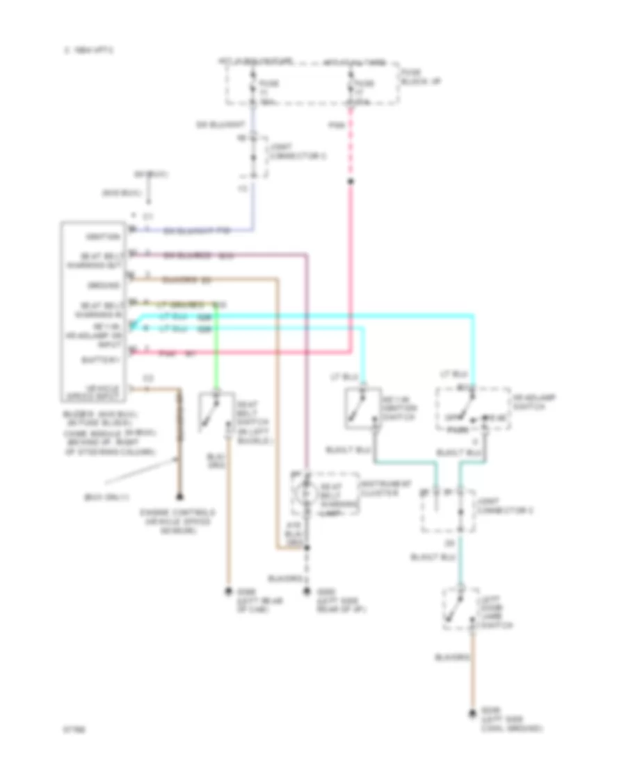 Warning System Wiring Diagrams for Dodge Pickup R1500 1994