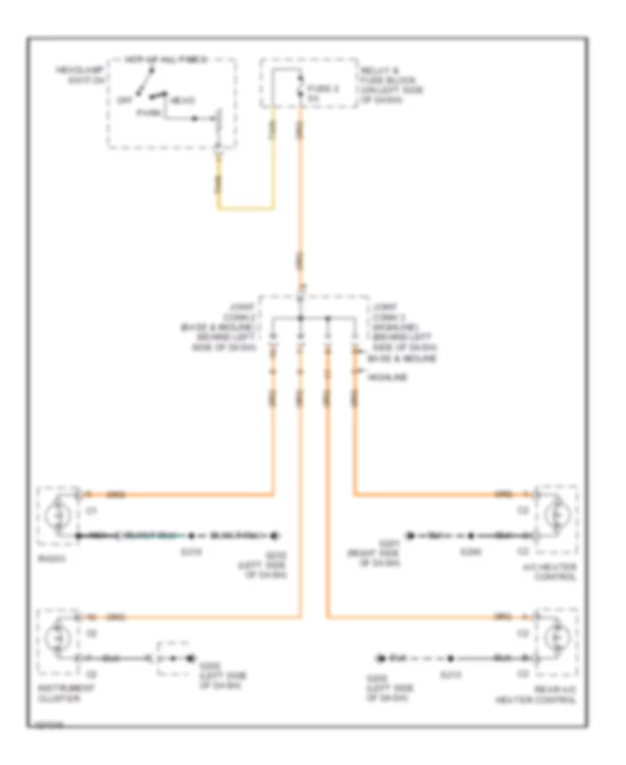 Instrument Illumination Wiring Diagram for Dodge Ram Wagon B2000 2500