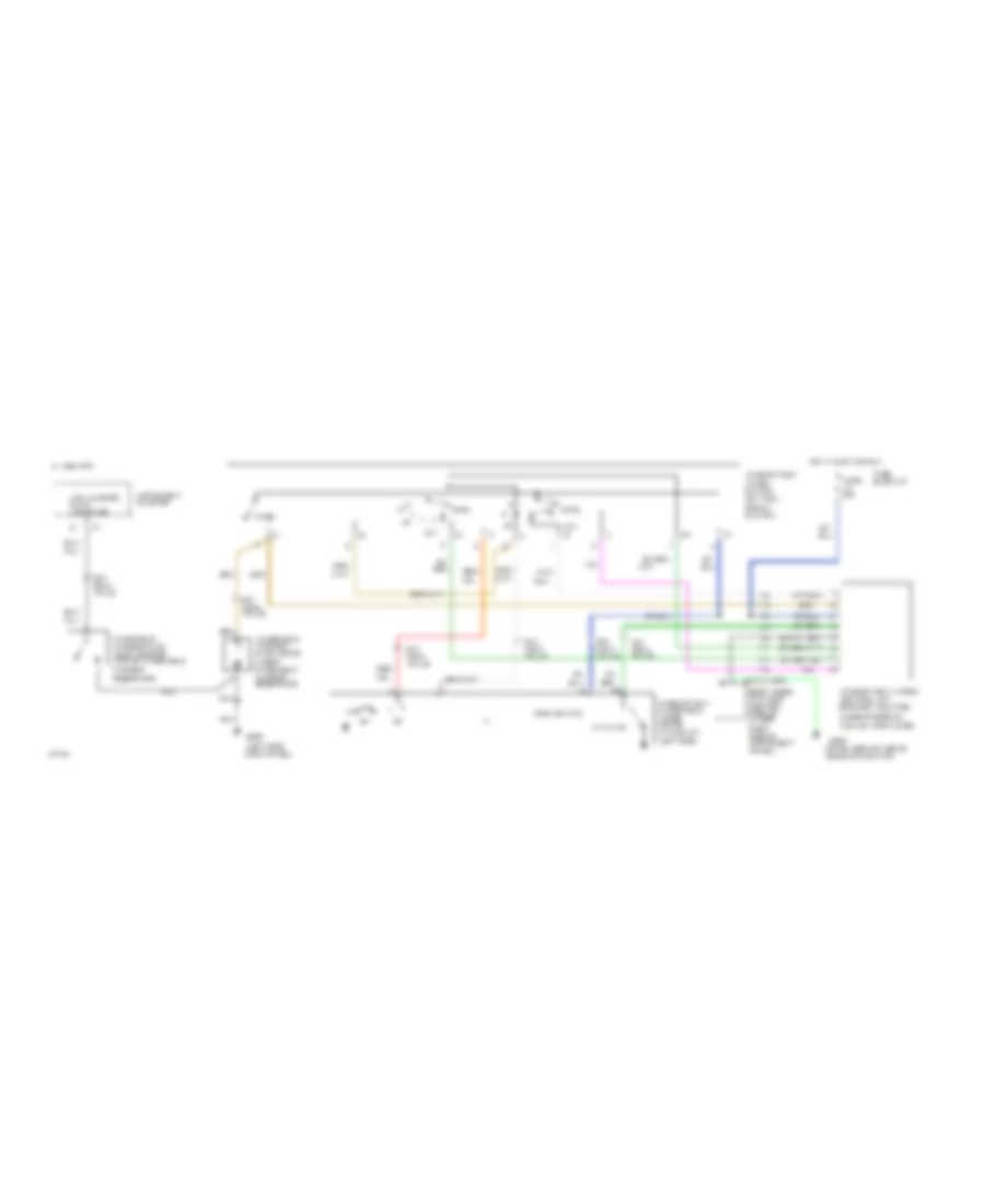 Электросхема стеклоочистителя, дворников и омывателя Интервала для Dodge Ram Van B150 1994