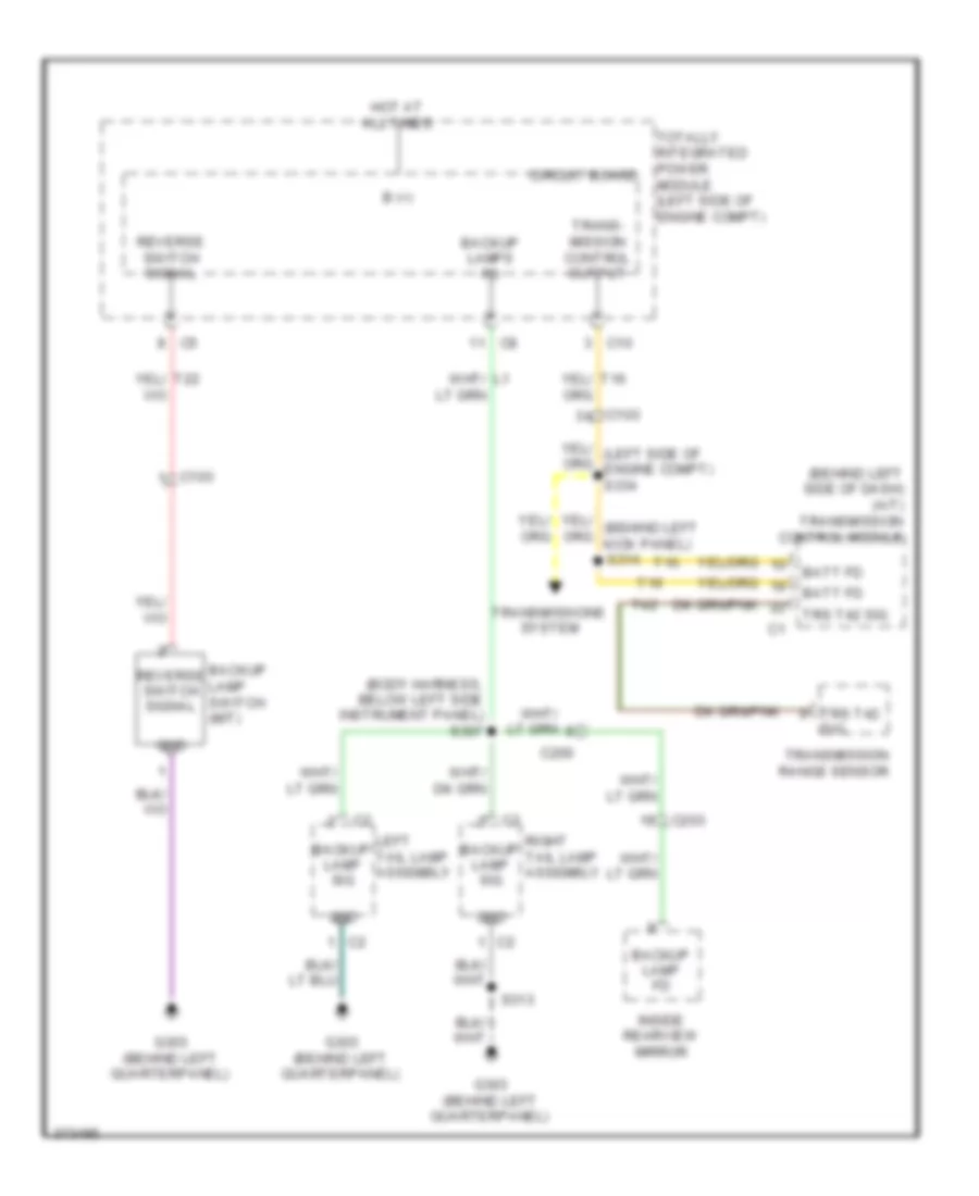 Backup Lamps Wiring Diagram for Dodge Caliber Mainstreet 2011