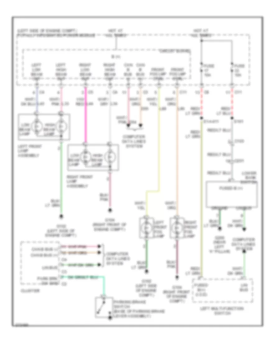 Headlights Wiring Diagram for Dodge Caliber Mainstreet 2011