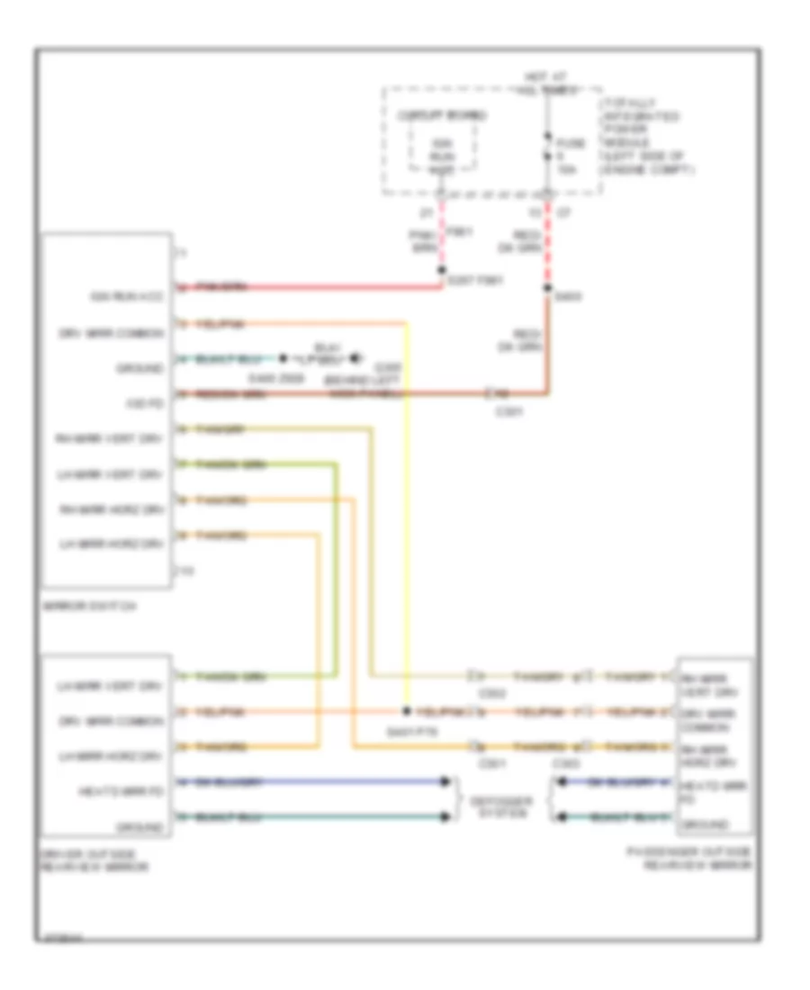 Power Mirror Wiring Diagram for Dodge Caliber Mainstreet 2011