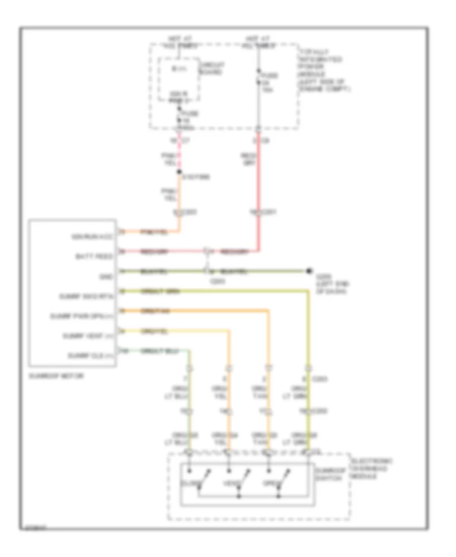 Power Top Sunroof Wiring Diagram for Dodge Caliber Mainstreet 2011