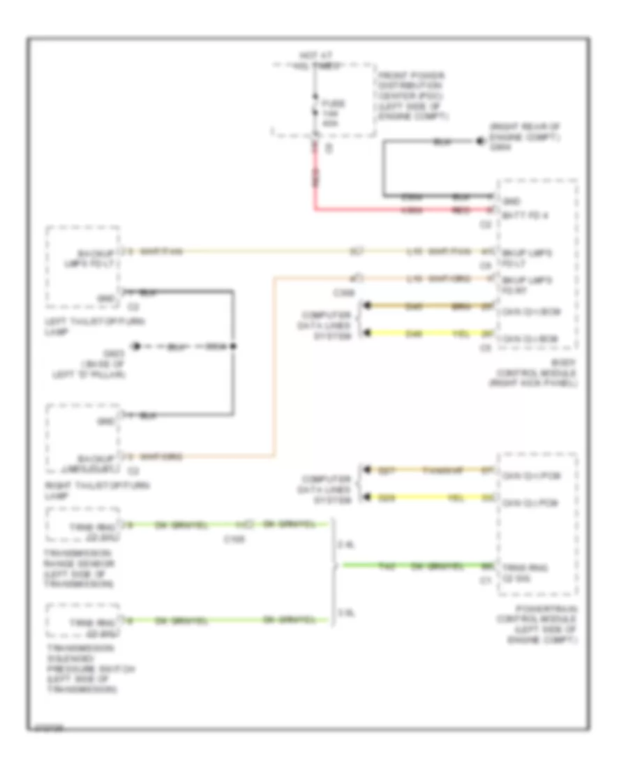 Backup Lamps Wiring Diagram for Dodge Journey R T 2011