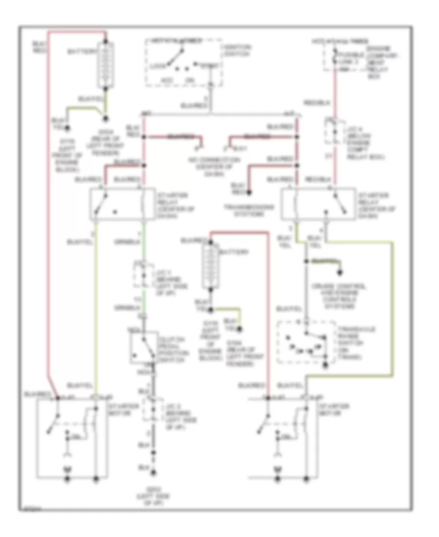 Starting Wiring Diagram, without Anti-theft for Dodge Avenger ES 1997