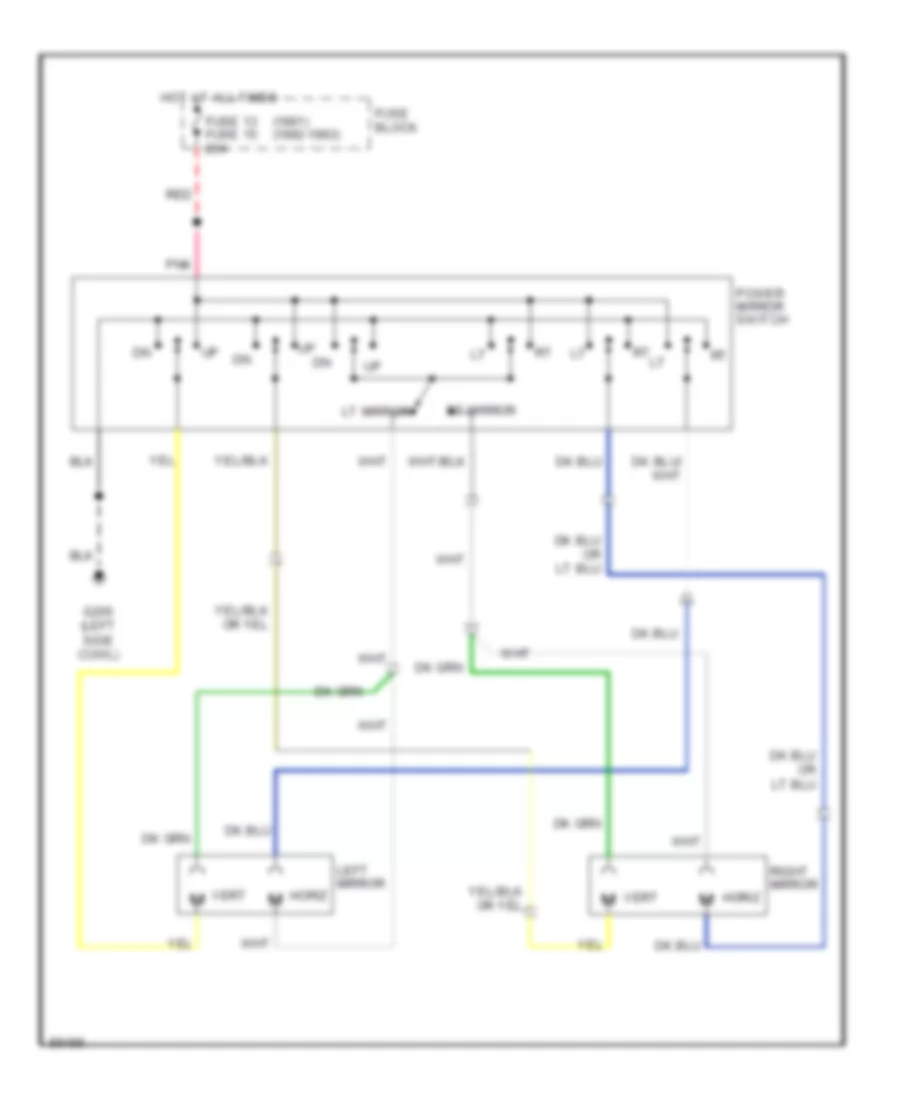 Power Mirrors Wiring Diagram for Dodge Dynasty 1991