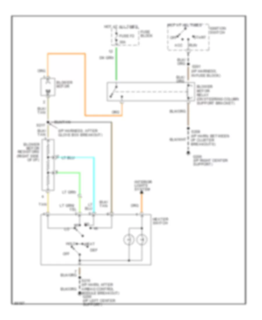 Heater Wiring Diagram for Dodge Cab  Chassis R2500 1997