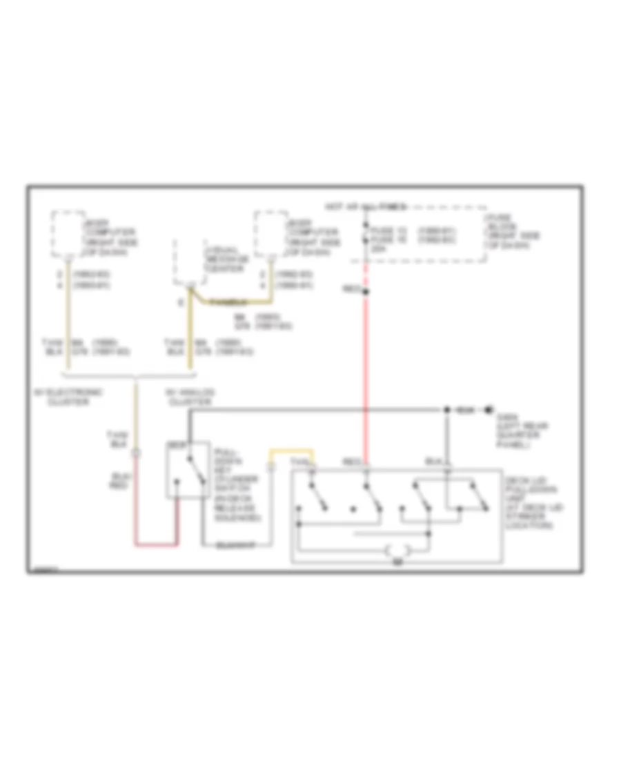 Trunk Pull Down Wiring Diagram for Dodge Dynasty LE 1991