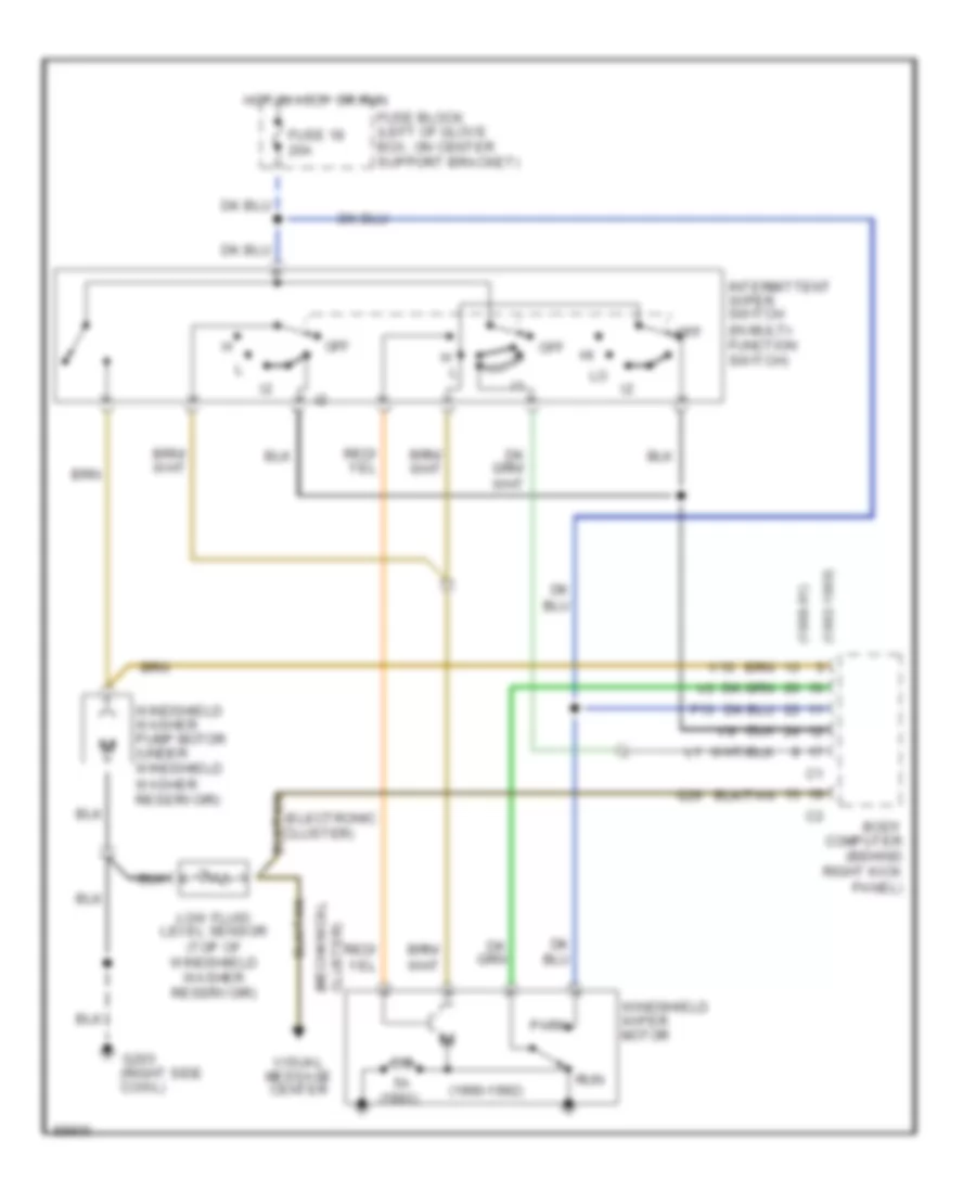Wiper Washer Wiring Diagram for Dodge Dynasty LE 1991