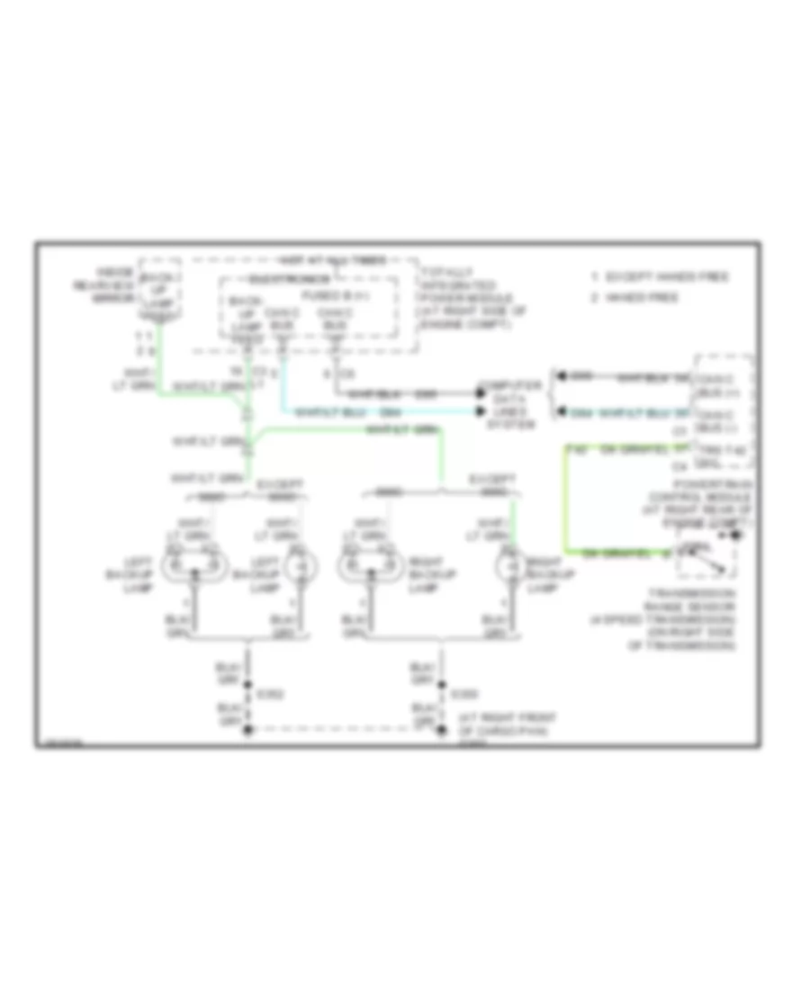 Backup Lamps Wiring Diagram for Dodge Charger R T 2008