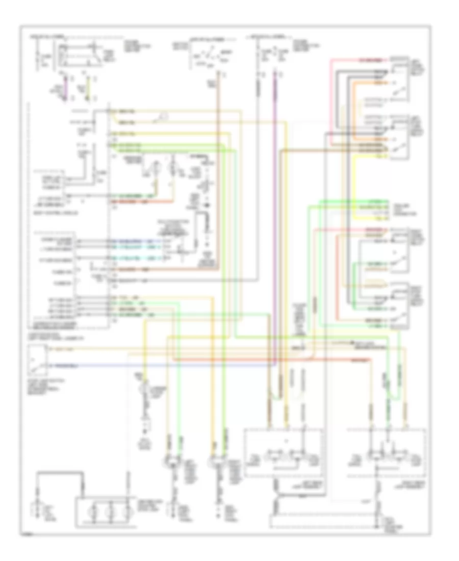 Exterior Lamps Wiring Diagram, with Trailer Tow for Dodge Caravan 1997