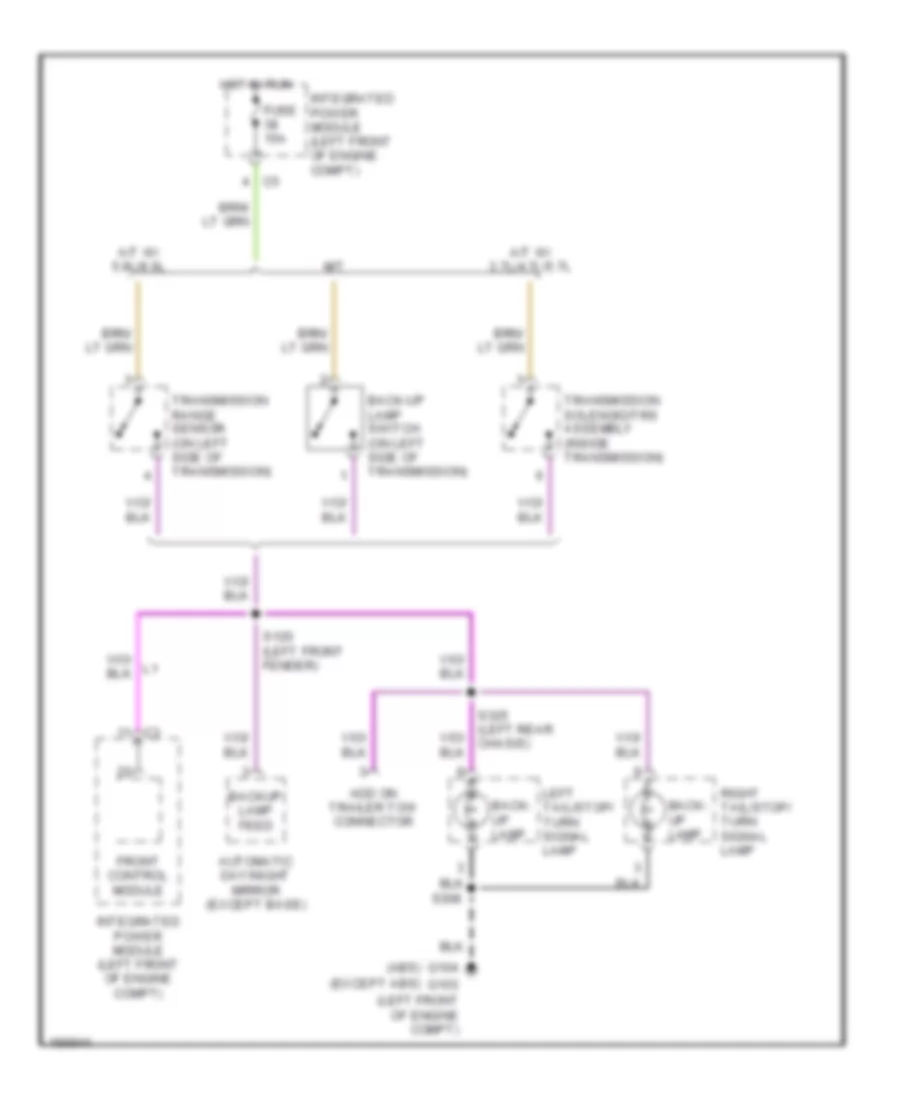 Back up Lamps Wiring Diagram for Dodge Cab  Chassis R2003 2500