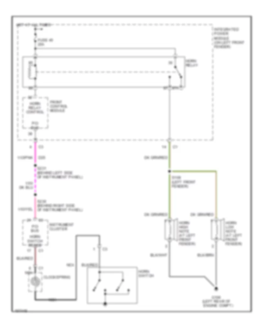 Horn Wiring Diagram for Dodge Cab  Chassis R2003 2500