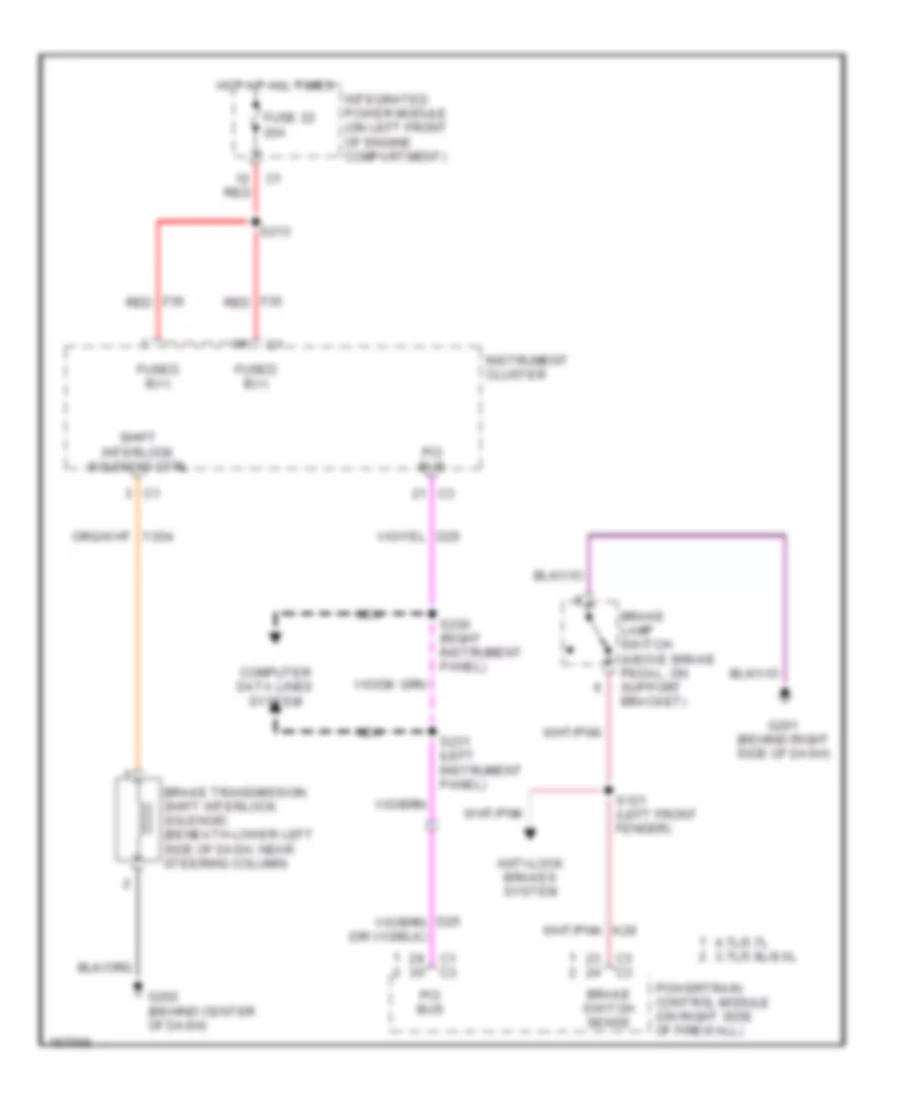 Shift Interlock Wiring Diagram for Dodge Cab  Chassis R2003 2500