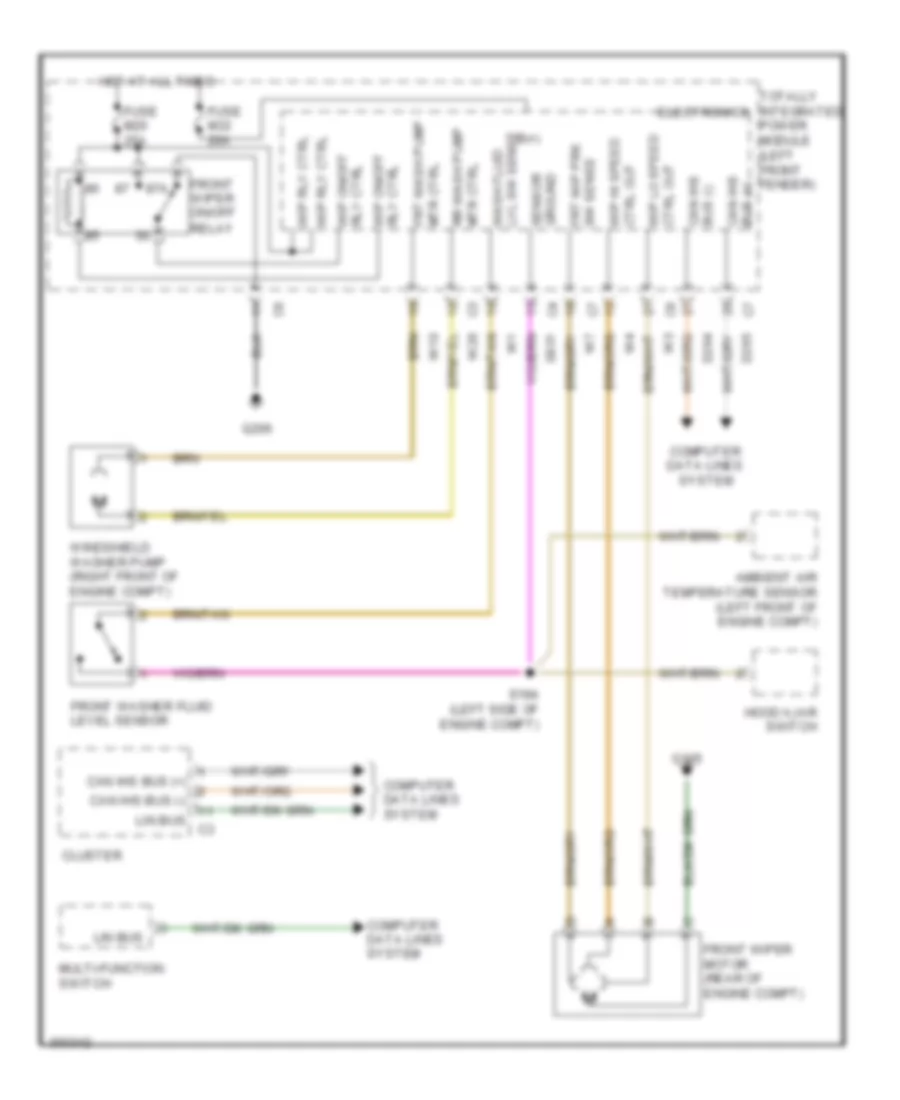 Электросхема стеклоочистителя, дворников и омывателя для Dodge Pickup R2009 2500