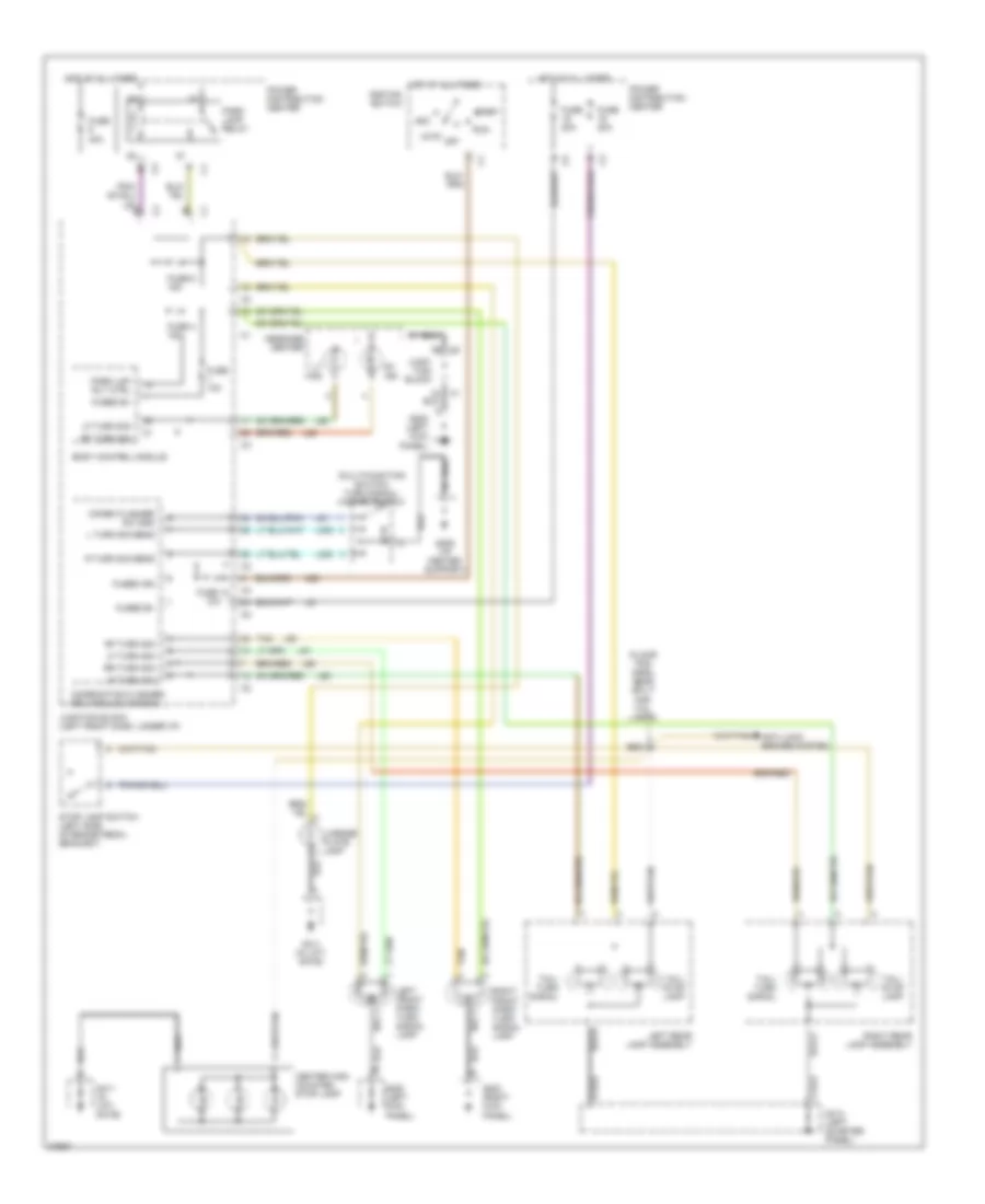 Exterior Lamps Wiring Diagram without Trailer Tow for Dodge Caravan LE 1997